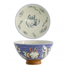 TDS, Reis-Schale, Kawaii Rabbit, Blau, Ø 11.5x6 cm, 300ml - Art Nr: 21004