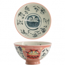 TDS, Rice Bowl, Kawaii Daruma, Pink, Ø 11.5 x 6 cm, 300ml - Item No. 21007