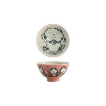 Tokyo Design Studio Reisschale Kawaii Cat Rosa, Porzellan, Ø 11,5 × 6 cm, 300 ml
