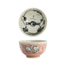 Tokyo Design Studio Reisschale Kawaii Cat Rosa, Porzellan, Ø 16 × 8 cm, 600 ml