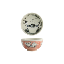 Tokyo Design Studio Reisschale Kawaii Cat Rosa, Porzellan, Ø 13 × 8 cm, 400 ml