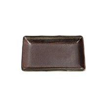 Tokyo Design Studio Großer rechteckiger Teller Mino Mashiko Schwarz, Porzellan, 21 × 13,5 × 2,8 cm
