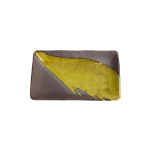 Tokyo Design Studio Servierplatte Shiratsu Yuzucha Nagashi Schwarz/Gold, Porzellan, 21 × 13,5 × 2,8 cm