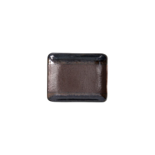 Tokyo Design Studio Rechteckiger Teller Masiko Kinyo Schwarz, Porzellan, 13,7 × 11,2 × 3 cm