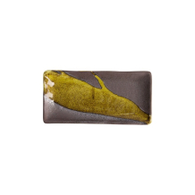 Tokyo Design Studio Rechteckiger Teller Yuzucha Nagashi Schwarz/Gold, Porzellan, 19,5 × 9,5 × 2,5 cm