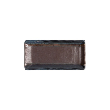Tokyo Design Studio Rechteckiger Teller Masiko Kinyo Schwarz, Porzellan, 19,5 × 9,5 × 2,5 cm