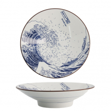 TDS, Ramen Bowl, Hokusai, Blue/White, Ø 27x6cm -Item no. 21207