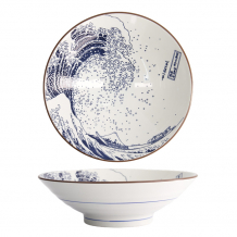 TDS, Ramen Bowl, Hokusai, Blue/White, Ø 24x7.5cm -Item no. 21209