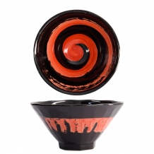 TDS, Ramen Bowl, Maru Black, Black/Red, Ø 19.5x10cm -Item no. 21210