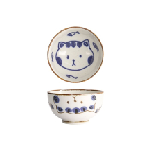 Tokyo Design Studio Schale Kawaii Cat Neko, Porzellan, Ø 13,7 × 7,4 cm, 500 ml