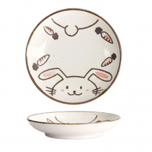 TDS, Plate, Kawaii Rabbit Usagi, Pink, Ø 16.2x3.4cm, Item no. 21268