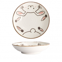 TDS, Plate, Kawaii Rabbit Usagi, Pink, Ø 21x5.2cm, Item no. 21270