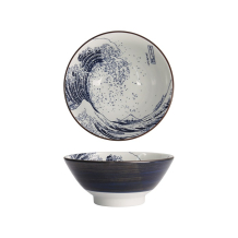 Tokyo Design Studio Ramen Bowl Hokusai Blue/White, Porcelain, Ø 17 × 8 cm