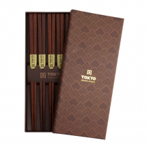 TDS, Chopstick Set, Square Brown, 5 pair, Item No. 21399