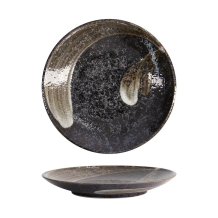 Tokyo Design Studio Plate Arahake Black/Brown, Stoneware, Ø 22.7 × 3.1 cm