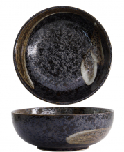 TDS, Tayo-Bowl, Arahake,Bk/Br Ø 19.5x7cm -Item no. 21434