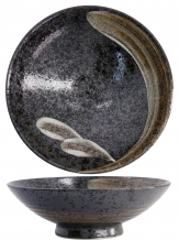 TDS, Bowl, Arahake, Bk/Br Ø 24x7.5cm -Item no. 21435