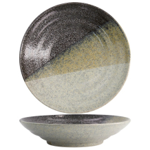 Tokyo Design Studio Deep Plate Oboro Yamakage Black/Brown/White, Stoneware, Ø 29 × 6 cm