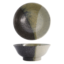 Tokyo Design Studio Nudelschale Oboro Yamakage Schwarz/Braun/Weiß, Keramik, Ø 21,5 × 9 cm
