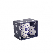 TDS, Kawaii Lucky Cat Tasse mit Geschenkbox Blaue Katze, Ø 8.5x10.2cm, 380 ml, Art.-Nr. 21528