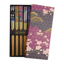 TDS, Chopstick Set, Flowers, 5 pair, Item No. 21539