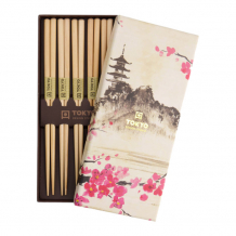 TDS, Chopstick Set, Wooden Brown, 5 pair, Item No. 21541