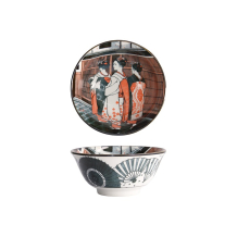 Tokyo Design Studio Rice Bowl Asakusa Geisha Red/Black, Porcelain, Ø 14.8 × 7 cm, 550 ml