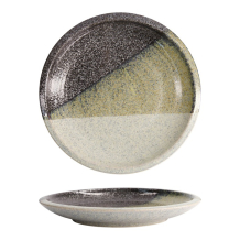 Tokyo Design Studio Large Round Plate Oboro Yamakage Black/Brown/White, Ceramic, Ø 24.8 × 3.5 cm
