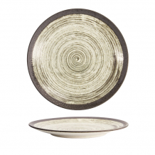 TDS, Asashio Large Round Plate, Black/White, Ø 28.5x3.5cm, Item No. 21628