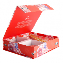 TDS, Kawaii Blume Sushi Teller Geschenkset, 4 mit Essstäbchen Rot, Art.-Nr. 21661