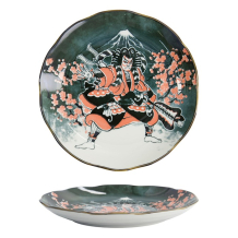 Tokyo Design Studio Teller Asakusa Kabuki Weiß/Rot/Schwarz, Porzellan, Ø 25 × 3 cm