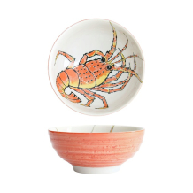 Tokyo Design Studio Ramen Bowl Seafood Lobster Red, Porcelain, Ø 18.5 × 8.2 cm, 1.2 l
