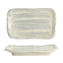 TDS, Eckiger Teller, Hell Balu/Weiß, 21 x 13 x 3cm, Art.-Nr. 21993