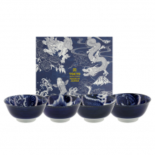 TDS, Japonism, 4 Schalen Set, Ø 15x7 cm, Blau, Art.-Nr. 22013