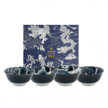TDS, Japonism, 4 Bowls Set, Ø 15 x 7 cm, Darkgrey, Item No. 22014