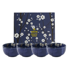 TDS, 4 Bowls Set, Blue Sakura, Ø 13 cm, Item No. 22016