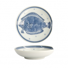 TDS, Mini Plate with Chopsticks Rest, Mixed Plates, Sole, Ø 9.4 x 2.3 cm, Item No. 22096