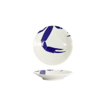 Tokyo Design Studio Plate Kawaii Crab Blue/White, Porcelain, Ø 13.7 × 2.4 cm