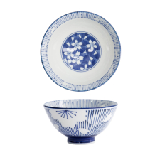 TDS, Rice Bowl, Sakura Stripe, Blue, Ø 12.5x6.5cm 350ml, Item No. 22247