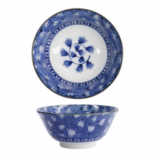 TDS, Bowl, Hana Blue, Mixed Bowls, Ø 14.8x6.8cm 550ml, Tsuta Karakusa - Item No. 22269