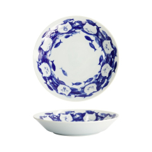 Tokyo Design Studio Flache Schale Neko Maruke Cat Blau/Weiß, Porzellan, Ø 20,7 × 3,8 cm