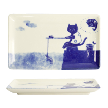 TDS, Plate, Neko Maruke, 23.5x12.5x2cm, Item No. 22294