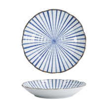 Tokyo Design Studio Plate Natsu Tokusa Blue/White, Porcelain, Ø 22 × 4 cm