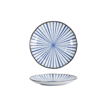 Tokyo Design Studio Teller Natsu Tokusa Blau/Weiß, Porzellan, Ø 16,5 × 2 cm