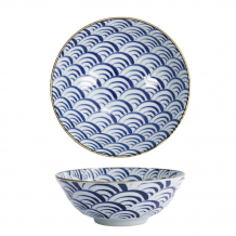 TDS, Ramen Bowl, Natsu Nami, Blue/White, Ø 21 x 7.8 cm 1000ml - Item No. 22337