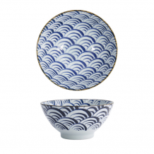 TDS, Bowl, Natsu Nami, Mixed Bowl, Ø 17.8 x 9.5 cm, Blue/White - Item No. 22343