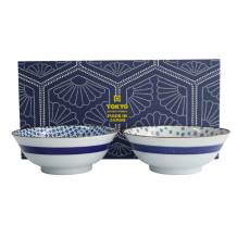 TDS, 2 Bowls Set, Mixed Bowls Japan Flower, Ø 19 cm, Item No. 22527