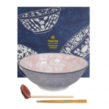 TDS, Ramen Bowl in Gift Box, Mixed Bowls Sakura, 3pcs, Ø 19.7x7cm 1000ml, Item No. 22542