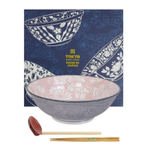 TDS, Ramen Bowl in Gift Box, Mixed Bowls Sakura, 3pcs, Ø 19.7x7cm 1000ml, Item No. 22542