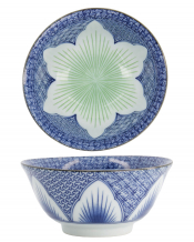 TDS, Gemischte Schalen, Blau, Lily Flower Oriental HB, Ø 14.8x6.8 cm 550ml - Art Nr: 8968
